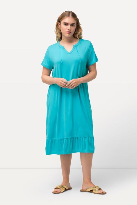 Produktbild Ulla Popken Jersey-Midikleid, A-Linie, Tunika-Ausschnitt, Halbarm (46, 48)