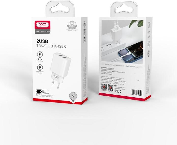Immagine prodotto xO caricatore da parete CE02C 2x USB 2,1A bianco (10.50 W, 2 porte)