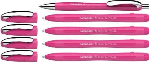 Actual product image Schneider AKTION: Kugelschreiber Slider Memo pink, Schreibfarbe: blau, 4 St. + GRATIS Kuge (Power Pink, Rose, 5x)