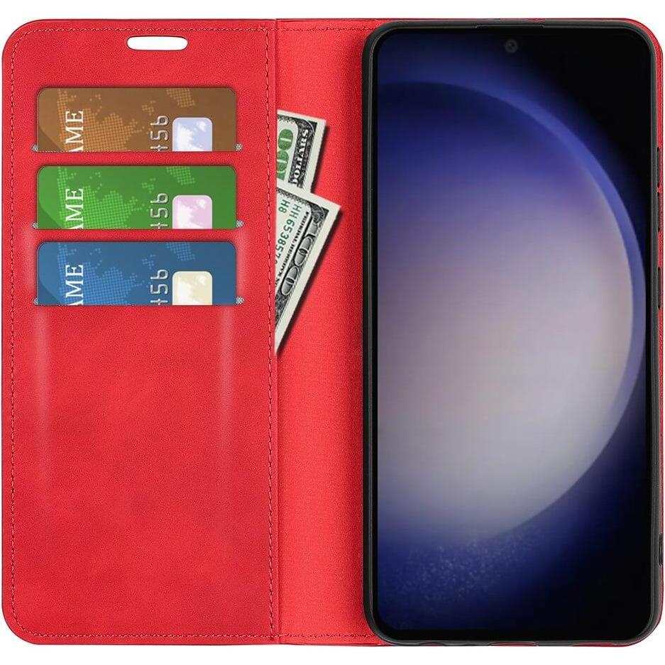 Thumbnail - Cover-Discount Stand Flip Case Hülle rot (Samsung Galaxy S24+), Smartphone Hülle, Rot