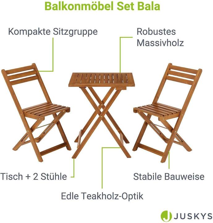 Image du produit Juskys Ensemble de sièges 3 pièces (60 cm)