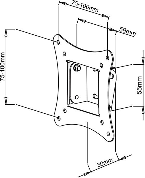 Actual product image Sbox LCD-100 display wall mount 33.02 - 76.20cm 13-30inch, load 15kg, VESA 100x100, wall distance 30mm... (Wall, 15 kg, 13" - 30")