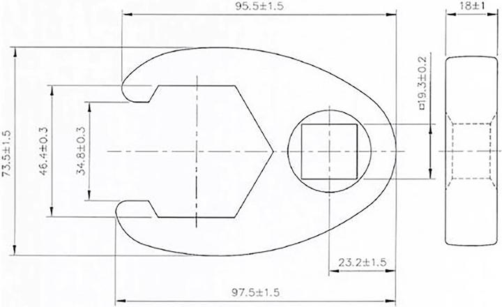 Image du produit BGS Clé col de cygne 20 mm (3/4) 46 mm (46 mm)