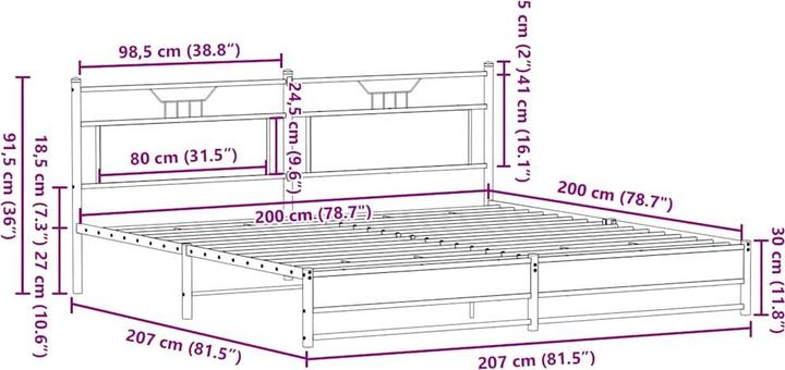 Image du produit vidaXL Bettgestell (200 x 200 cm)