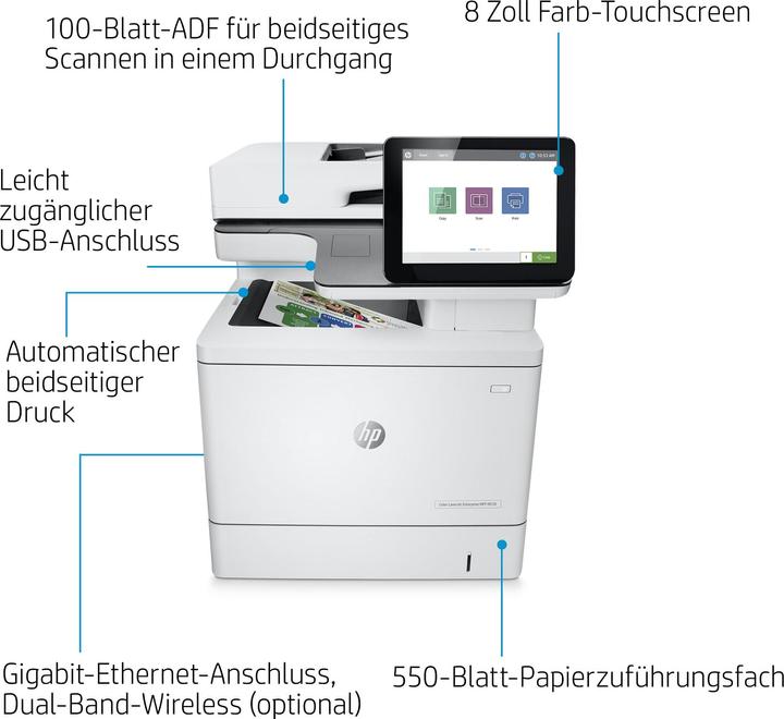 Produktbild HP M578dn LaserJet Enterprise (Laser, Farbe)
