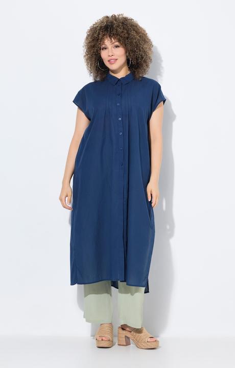 Produktbild Ulla Popken Longbluse, Biesen, A-Linie, Hemdkragen, Halbarm (42, 44)