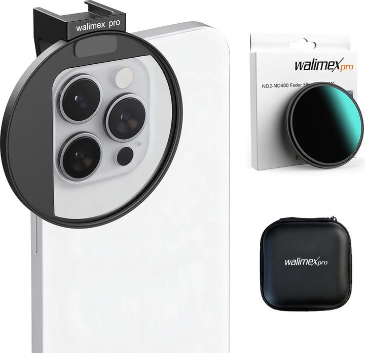 Walimex pro Filterhalter 67 mm ND Filter Handykamera Cold Shoe Fotografie (67 mm, ND- / Graufilter)