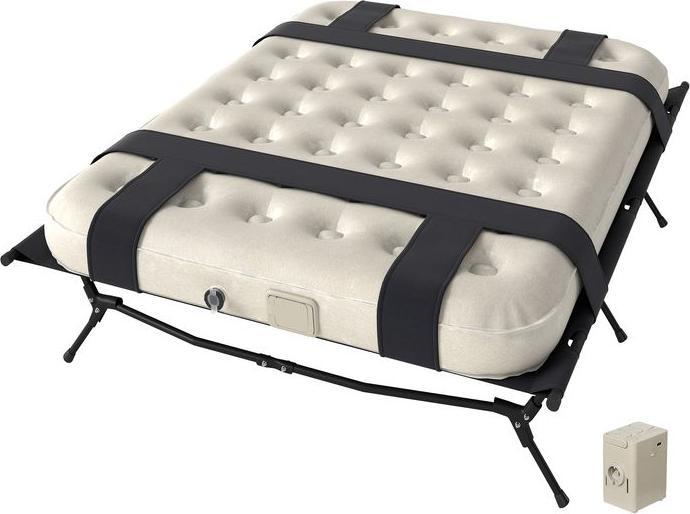 Actual product image Swisshandel24 Feldbett Campingbett mit Luftmatratze Pumpe 200 x 153 cm belastbar bis 200 kg