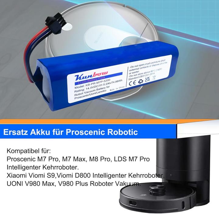 Produktbild Kunbow Ersatzakku für Proscenic Akkustaubsauger
