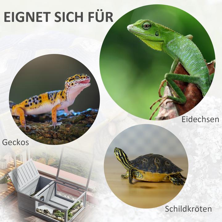 Produktbild PawHut Schildkrötenhaus Tannenholz Grau