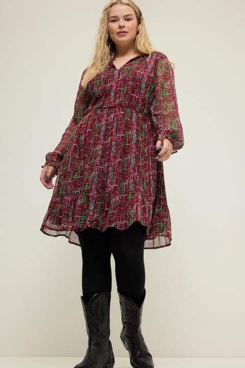 Actual product image Studio Untold Geometric Print Layered Chiffon Dress (50, 52)