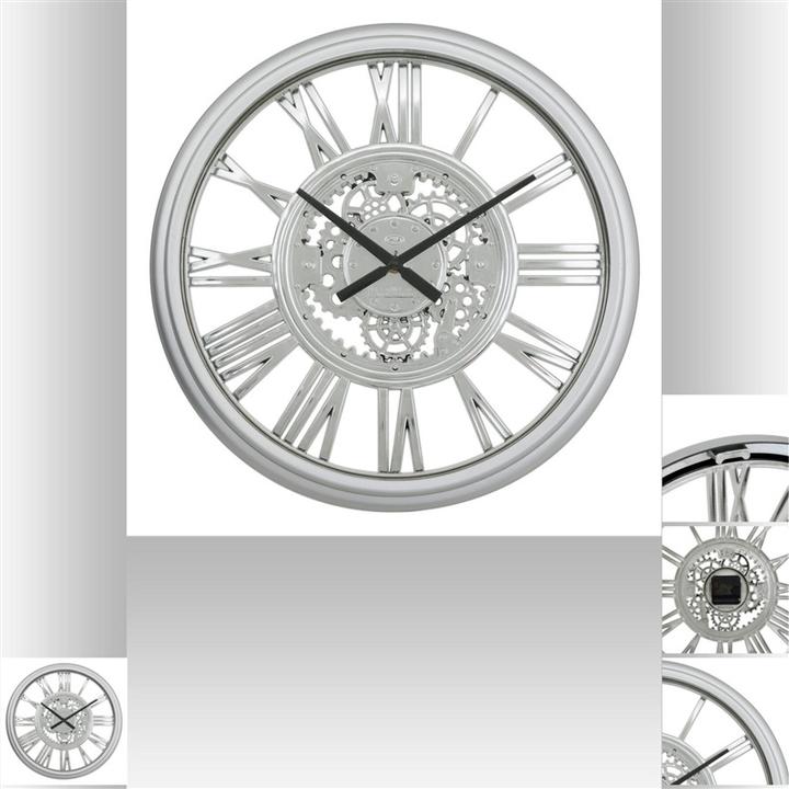 Actual product image Atmosphera Clock Ricky, silver, D40 cm (40 cm)