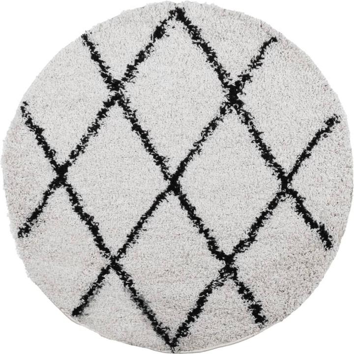 Actual product image vidaXL Shaggy high pile modern carpet Ø 100 cm (100 x 100 cm)