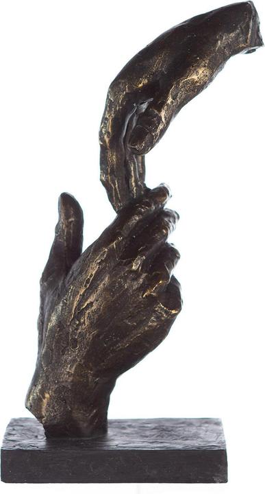 Image du produit Casablanca by Gilde Sculpture Two Hands mains en bronze base grise avec pendentif proverbe