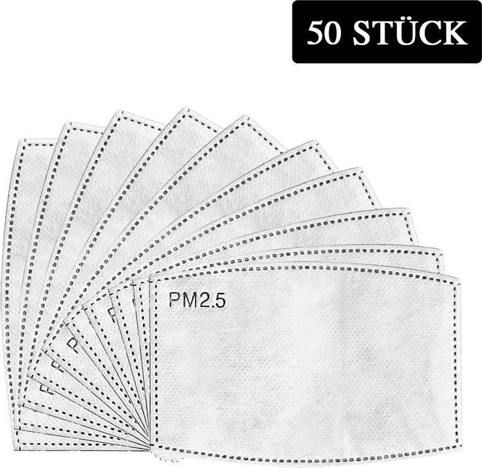 Image du produit Hermex Filtre à charbon actif PM2.5 pour masques hygiéniques Masques buccaux 50 pièces (Pas de classe de protection officielle, 50 x)