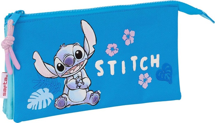 Actual product image NoName Dreifaches Mehrzweck-Etui Lilo & Stitch Hawaii Blau 22 x 12 x 3 cm