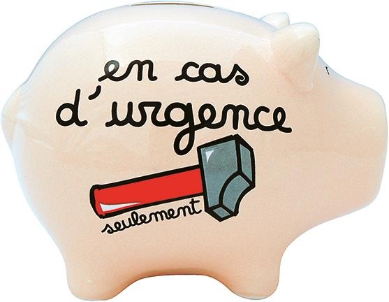 Sombo Tirelire Cochon Urgence 12cm rose 10x12x9cm