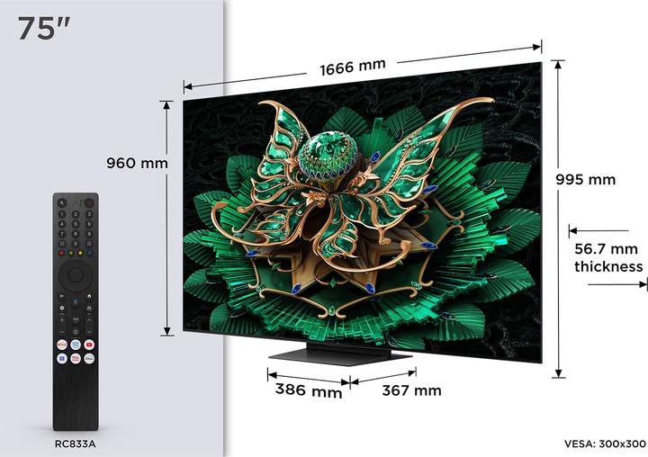 Actual product image TCL 75C7K (75", Mini-LED, 4K, 2025)