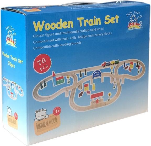 Image du produit Sombo set de chemin de fer 70 pcs. avec de nombreux accessoires