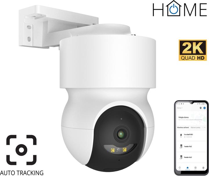 Produktbild iGet HOME Kamera CS8 Weiss - WiFi 2K IP Kamera drehbar, Nachtsicht, Audio, IP65, Auto-Tracking (2560 x 1440 Pixels)
