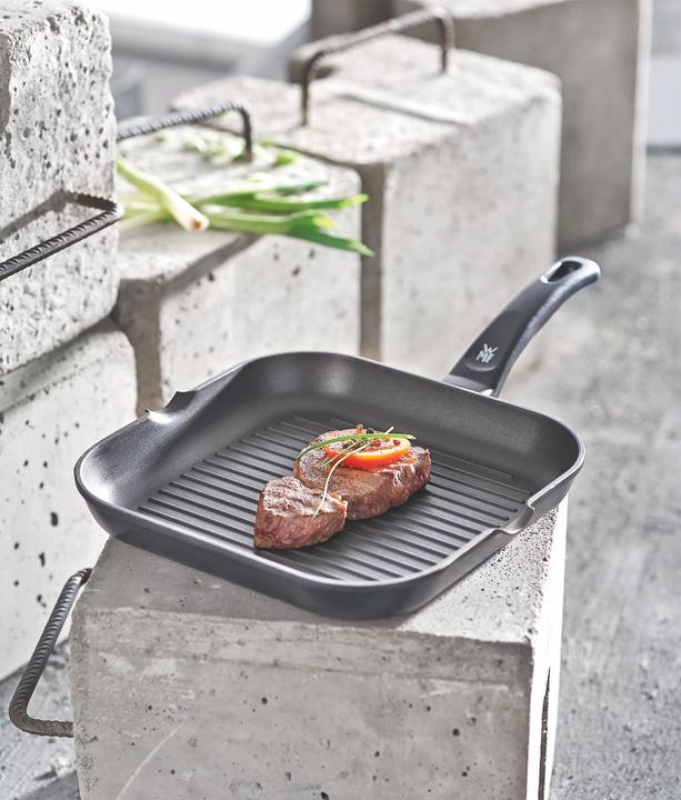 Produktbild WMF Grillpfanne eckig Steakpfanne Pfanne 27cm Aluminium beschichtet PFOA-frei (27.27 cm, Grillpfanne, Aluminium)