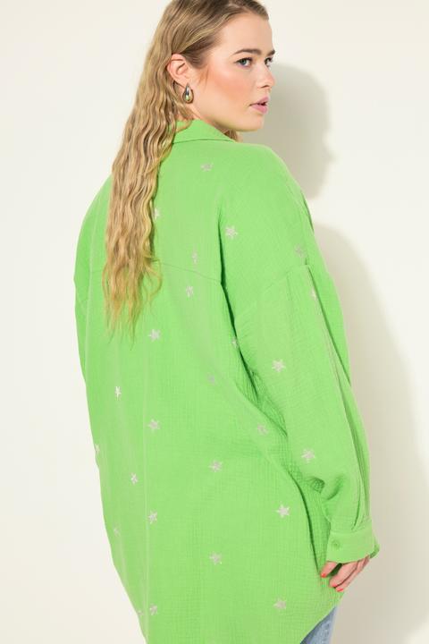 Produktbild Studio Untold Hemdbluse, oversized, Musselin, Hemdkragen, Langarm, Stickerei (42, 44)