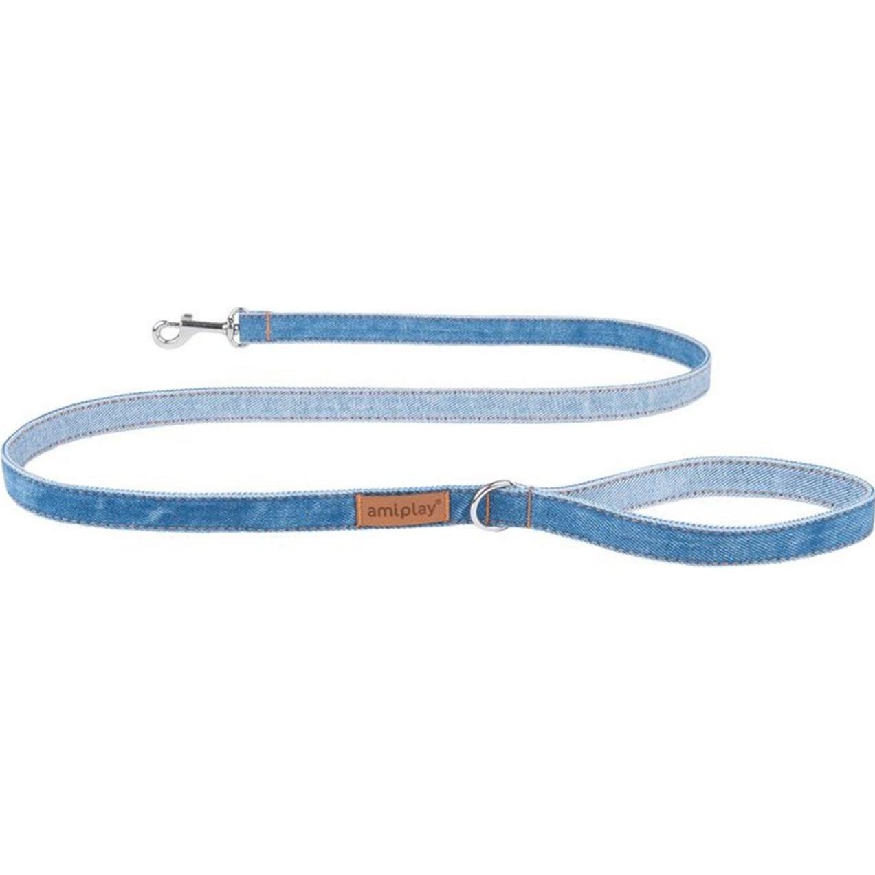 Thumbnail - amiplay Hundeleine Denim, 1.4 m, Hellblau (S, Hund, Allgemein), Halsband + Leine