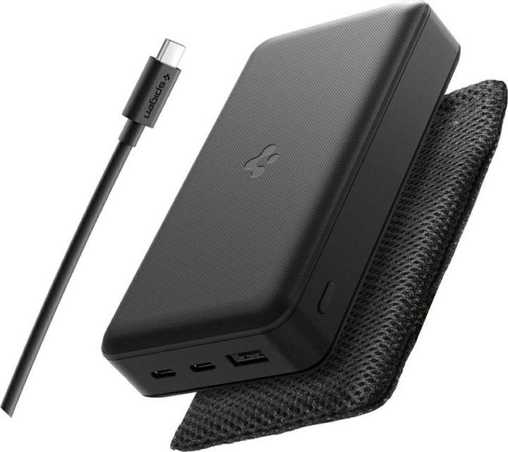 Spigen - Power Bank (EA3030) - Fast Charge, USB, 2x Type-C, Quantum Boost, 30000mAh, 30W - Black (30000 mAh, 30 W, 30 Wh)