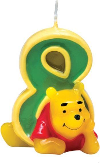 Actual product image 3D number candle W. Pooh No. 8