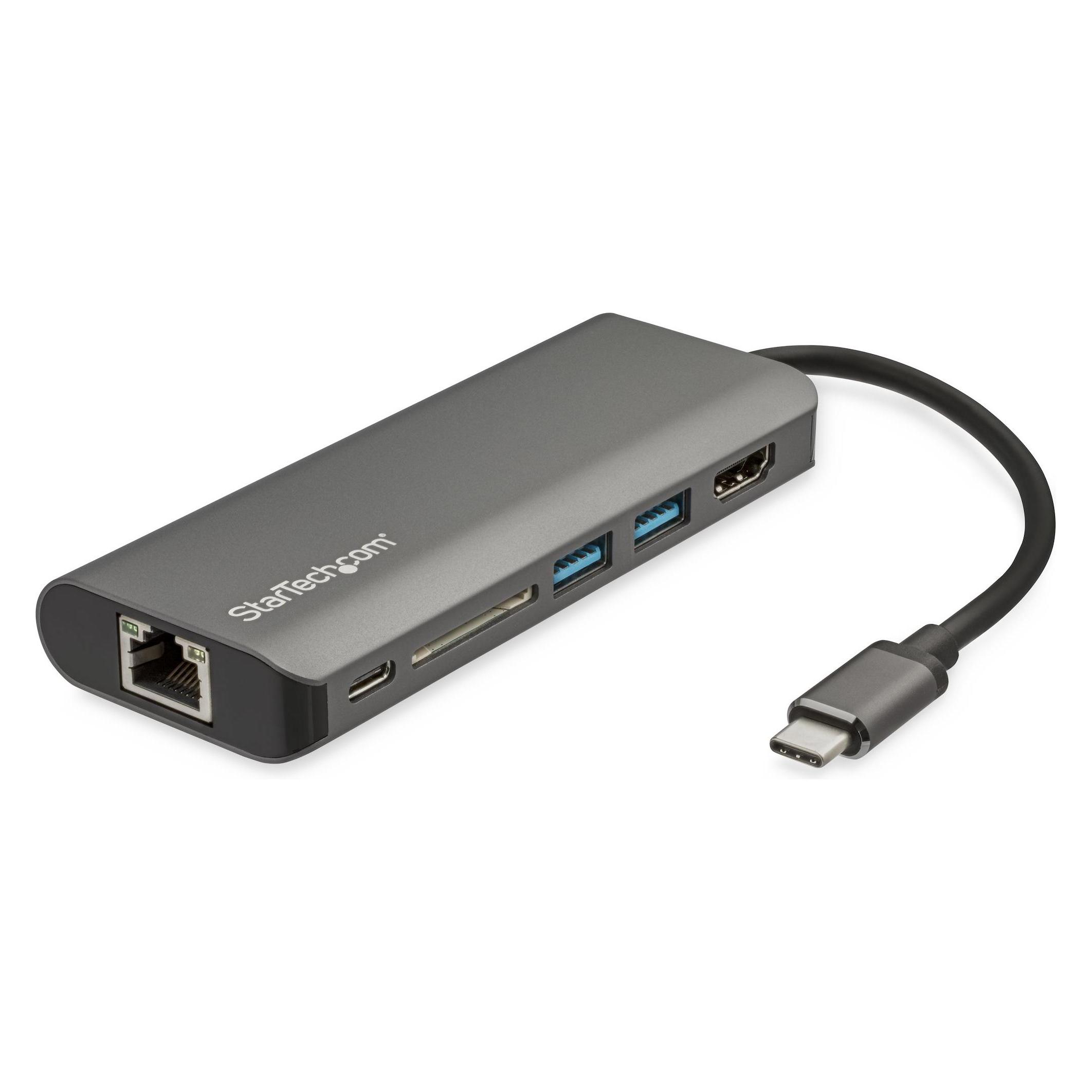 StarTech DKT30CSDHPD3 (USB-C, 2 Ports), Dockingstation + USB Hub, Schwarz, Grau