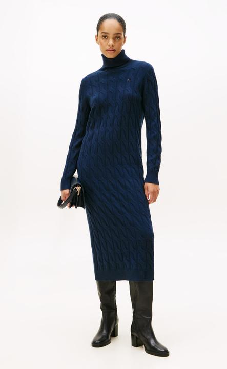 Produktbild Tommy Hilfiger Soft Wool Cable Roll-Nk Ls Dress (L)