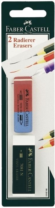 Actual product image Faber-Castell Radiergummi 2 Stück, Blau/Rot/Weiss