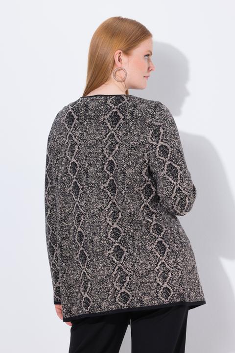 Produktbild Ulla Popken Strickjacke, Schlangen-Design, Rundhals, Langarm (58)