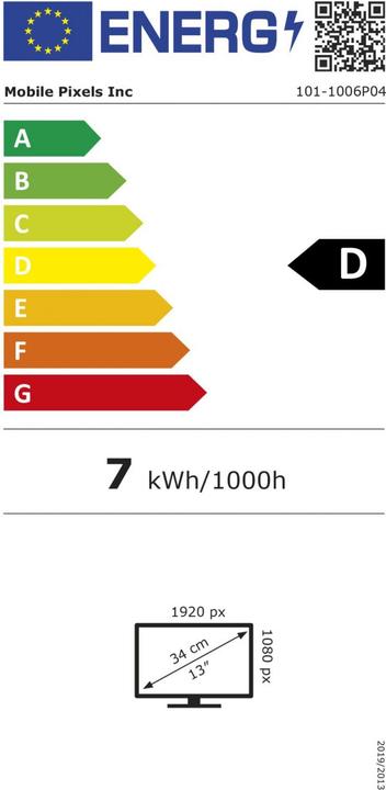 Etichetta energetica Mobile Pixels Duex Plus DS (1920 x 1080 pixel, 13.30")