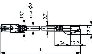 Actual product image Telegärtner Patch cable (S/FTP, CAT6a, 4.50 m)