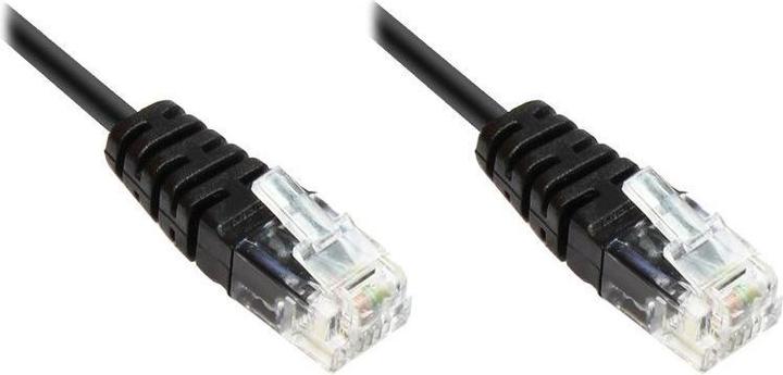 Good Connections ISDN-Anschlusskabel, 2x RJ11 Stecker, 4-adrig, rund, schwarz, 3,5m, ®