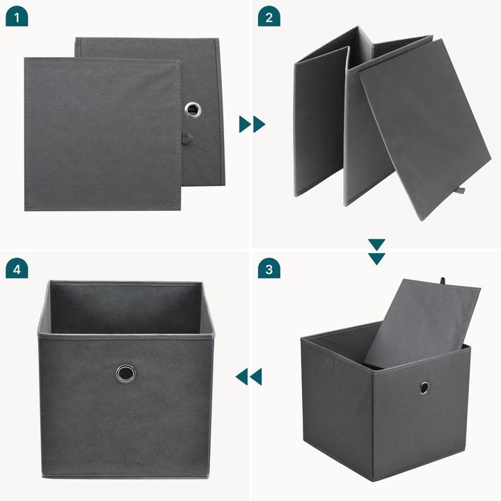 Produktbild En.Casa Faltbox 10er-Set 30x30x28 cm Vliesstoff Dunkelgrau (30 cm, 25.20 l, 10x)