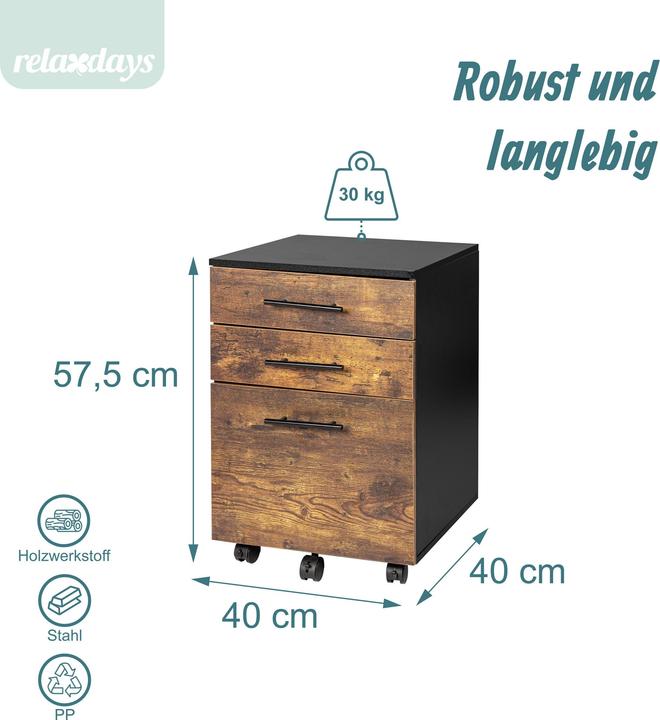 Produktbild Relaxdays Rollcontainer (40 x 40 x 57.50 cm)
