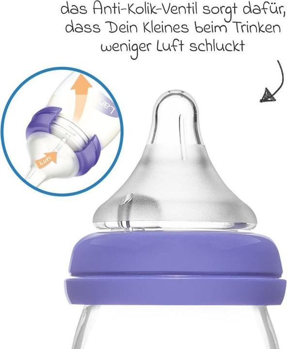 Actual product image Lansinoh Babyflaschen Glas-Flasche 2er Pack 240ml mit NaturalWave® Trinksauger (240 ml)