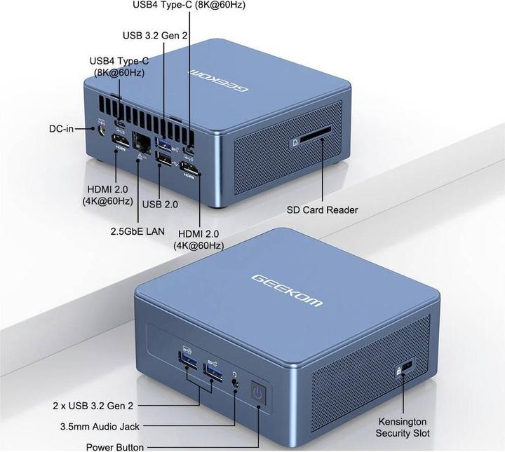 Actual product image Geekom Mini PC Mini IT13 Mini-PC, Intel i5-13600H, with 16 GB RAM and 1T SSD, Wi (1000 GB, 16 GB)