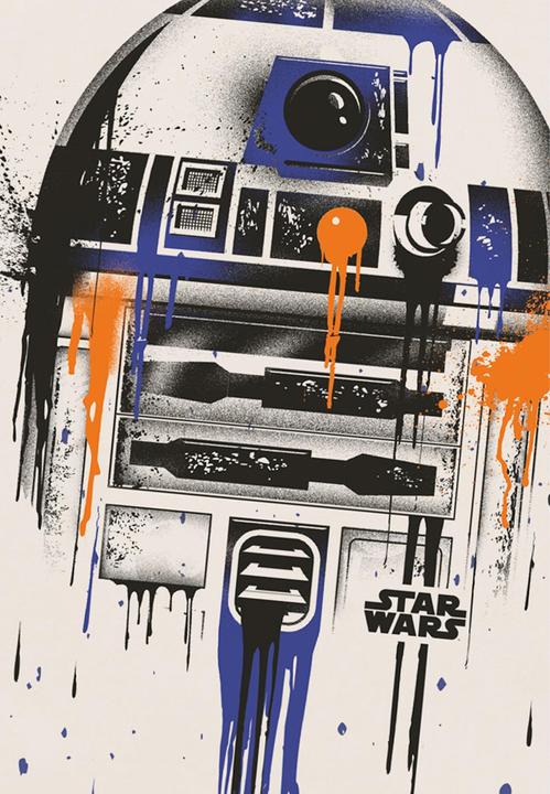 Immagine prodotto Star Wars Maglietta R2-D2 Goccia di Vernice Uomo (S)