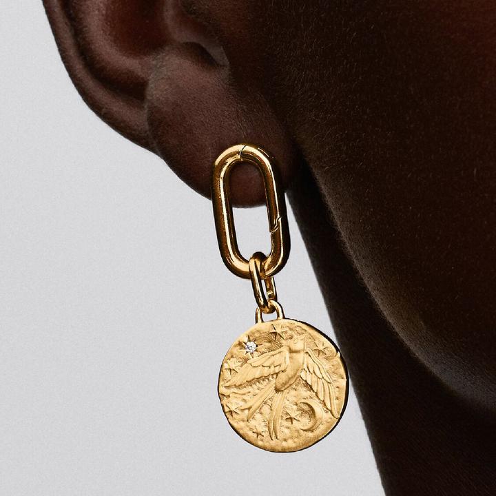Actual product image Pandora Swallow Medallion Charm (585 yellow gold)