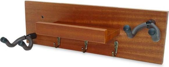 Produktbild keepdrum keepdrum Gitarren-Wandhalterung Mahagoni für 2 Gitarren und Zubehör