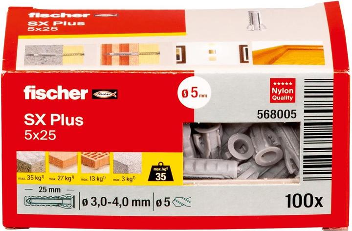 Produktbild Fischer Dübel SX Plus 5x25 (100 Stk.)