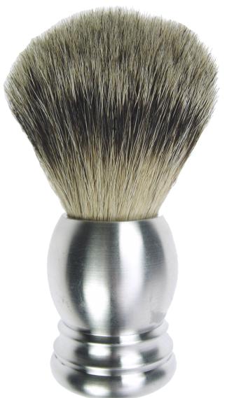 Immagine prodotto Pennello da barba, punta in alluminio puro, argento puro tasso, Ø 21 mm, altezza 10 cm (Pennello da barba)