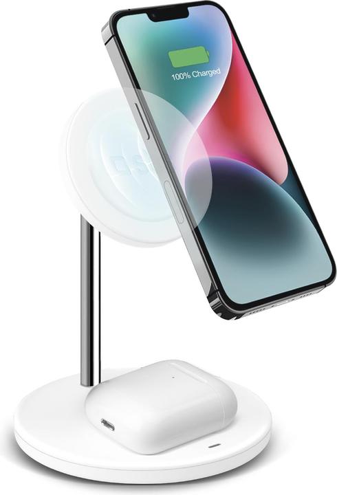 SBS Vertikale kabellose 2-in-1-Ladestation für iPhone, Android-Handys, AirPods, TWS-Ohrhörer (15 W)