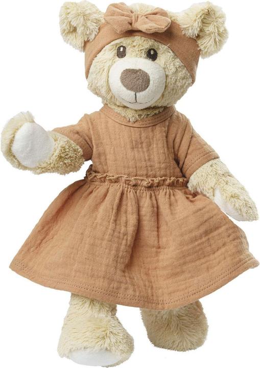 Image du produit Heless Robe de poupée en 100% coton biologique avec froufrous et bandeau, caramel, 2 pièces, taille 28 35