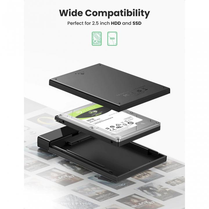 Productafbeelding Ugreen USB-C 3.1 naar 2,5" SATA harde schijf behuizing (6Gbps) (2.5")