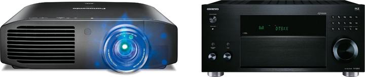 Actual product image Panasonic PT-AT6000E + Onkyo TX-RZ810