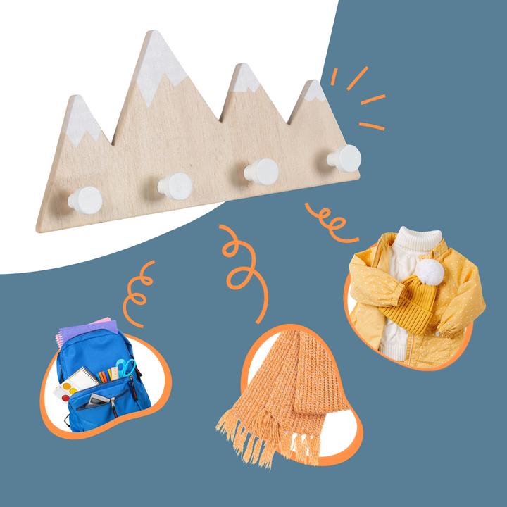 Produktbild Relaxdays GmbH Kindergarderobe 4 Haken Berg